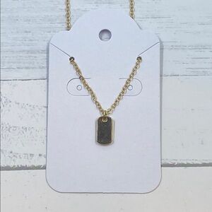 Charming Charlie's Gold Mini Dog Tag Pendant Necklace